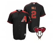 Arizona Diamondbacks #2 Aaron Hill Black Cool Base Alternate Jersey