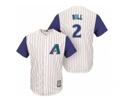 Arizona Diamondbacks #2 Aaron Hill Cream Purple Cooperstown Collection Cool Base Jersey
