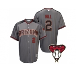 Arizona Diamondbacks #2 Aaron Hill Gray Cool Base Road Jersey