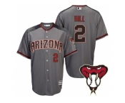 Arizona Diamondbacks #2 Aaron Hill Gray Cool Base Road Jersey