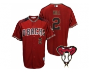 Arizona Diamondbacks #2 Aaron Hill Red Cool Base Alternate Jersey