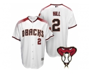 Arizona Diamondbacks #2 Aaron Hill White Cool Base Home Jersey