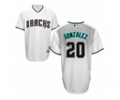 Arizona Diamondbacks #20 Luis Gonzalez Replica White Capri Cool Base MLB Jersey