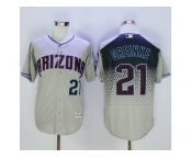 Arizona Diamondbacks #21 Zack Greinke Gray-Capri New Cool Base Stitched Baseball Jersey