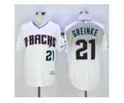 Arizona Diamondbacks #21 Zack Greinke White Capri New Cool Base Stitched Baseball Jersey