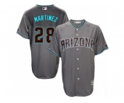 Arizona Diamondbacks #28 J. D. Martinez Replica Gray Turquoise Cool Base MLB Jersey