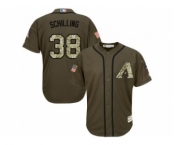 Arizona Diamondbacks #38 Curt Schilling Green Salute to Service Stitched Baseball Jersey