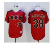 Arizona Diamondbacks #38 Curt Schilling Red Brick New Cool Base Stitched Baseball Jersey