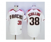 Arizona Diamondbacks #38 Curt Schilling White-Brick New Cool Base Stitched Baseball Jersey