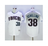 Arizona Diamondbacks #38 Curt Schilling White-Capri New Cool Base Stitched Baseball Jersey