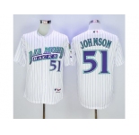 Arizona Diamondbacks #51 Randy Johnson White 1999 Turn Back The Clock Stitched Baseball Jersey
