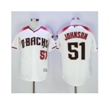 Arizona Diamondbacks #51 Randy Johnson White-Brick New Cool Base Stitched Baseball Jersey