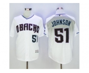 Arizona Diamondbacks #51 Randy Johnson White Capri New Cool Base Stitched Baseball Jersey