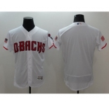 Men Arizona Diamondbacks Blank Majestic White 2016 Independence Day Stars & Stripes Flex Base Team Jersey