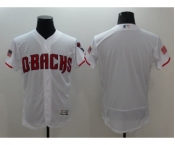 Men Arizona Diamondbacks Blank Majestic White 2016 Independence Day Stars & Stripes Flex Base Team Jersey