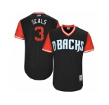 Men's 2017 Little League World Series Diamondbacks Daniel Descalso #3 Scals Black Jersey