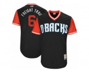 Men's 2017 Little League World Series Diamondbacks David Peralta #6 Freight Train Black Jersey