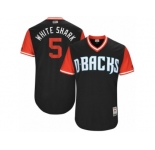 Men's 2017 Little League World Series Diamondbacks Gregor Blanco #5 White Shark Black Jersey