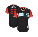 Men's 2017 Little League World Series Diamondbacks Jake Lamb #22 Lambo Black Jersey