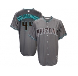 Men's Arizona Diamondbacks #44 Paul Goldschmidt Majestic Gray Turquoise 2017 Cool Base Jersey