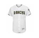 Men's Arizona Diamondbacks Majestic Blank White Fashion 2016 Memorial Day Flex Base Team Jersey
