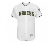 Men's Arizona Diamondbacks Majestic Blank White Fashion 2016 Memorial Day Flex Base Team Jersey