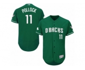 Men's Majestic Arizona Diamondbacks #11 A. J. Pollock Green Celtic Flexbase Authentic Collection MLB Jersey