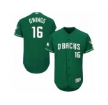 Men's Majestic Arizona Diamondbacks #16 Chris Owings Green Celtic Flexbase Authentic Collection MLB Jersey