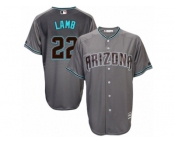 Men's Majestic Arizona Diamondbacks #22 Jake Lamb Authentic Gray Turquoise Cool Base MLB Jersey