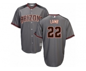 Men's Majestic Arizona Diamondbacks #22 Jake Lamb Replica Grey Road Cool Base MLB Jersey