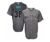 Men's Majestic Arizona Diamondbacks #38 Robbie Ray Replica Gray Turquoise Cool Base MLB Jersey