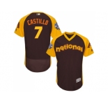 Men's Majestic Arizona Diamondbacks #7 Welington Castillo Brown 2016 All-Star National League BP Authentic Collection Flex Base MLB Jersey
