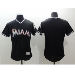 Men Miami Marlins Blank Majestic Black Flexbase Authentic Collection Team Jersey