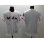 Men Miami Marlins Blank Majestic White Flexbase Authentic Collection MLB Jersey