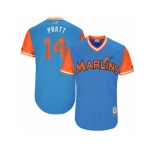 Men's 2017 Little League World Series Marlins #14 Martin Prado Pratt Blue Jersey