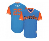 Men's 2017 Little League World Series Marlins #25 Junichi Tazawa Taz Blue Jersey