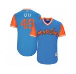 Men's 2017 Little League World Series Marlins #49 Brian Ellington Elli Blue Jersey