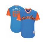Men's 2017 Little League World Series Marlins Jose Urena #62 El Nueve Blue Jersey