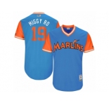Men's 2017 Little League World Series Marlins Miguel Rojas #19 Miggy-Ro Blue Jersey