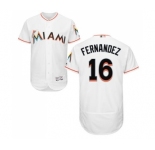 Men's Majestic Miami Marlins #16 Jose Fernandez White Flexbase Authentic Collection MLB Jersey