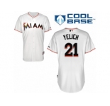 Men's Majestic Miami Marlins #21 Christian Yelich Replica White Home Cool Base MLB Jersey