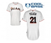 Men's Majestic Miami Marlins #21 Christian Yelich Replica White Home Cool Base MLB Jersey