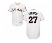 Men's Majestic Miami Marlins #27 Giancarlo Stanton White Flexbase Authentic Collection MLB Jersey