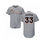 Men's Majestic Miami Marlins #33 Dustin McGowan Grey Flexbase Authentic Collection MLB Jersey