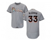 Men's Majestic Miami Marlins #33 Dustin McGowan Grey Flexbase Authentic Collection MLB Jersey