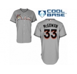 Men's Majestic Miami Marlins #33 Dustin McGowan Replica Grey Road Cool Base MLB Jersey