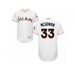 Men's Majestic Miami Marlins #33 Dustin McGowan White Flexbase Authentic Collection MLB Jersey