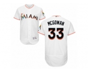 Men's Majestic Miami Marlins #33 Dustin McGowan White Flexbase Authentic Collection MLB Jersey