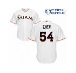 Men's Majestic Miami Marlins #54 Wei-Yin Chen Replica White Home Cool Base MLB Jersey