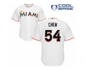 Men's Majestic Miami Marlins #54 Wei-Yin Chen Replica White Home Cool Base MLB Jersey